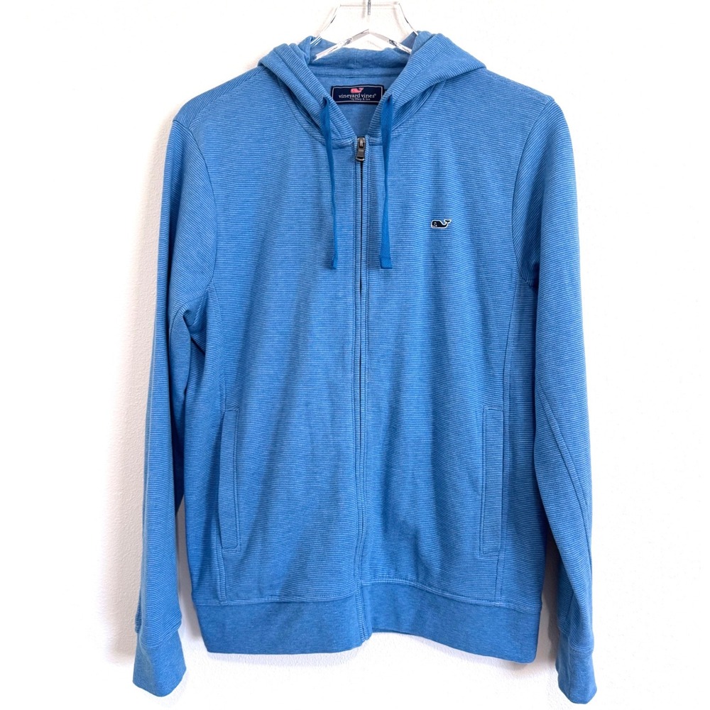 Vineyard Vines Men's Saltwater Full-Zip Hoodie Sweatshirt - Blue‎ Heather